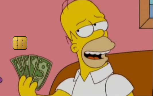 Homer Simpson With Money Card Skin